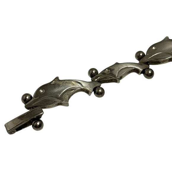 Mexico 925 Sterling Silver Dolphin Bracelet 7-1/4” - Picture 4 of 8